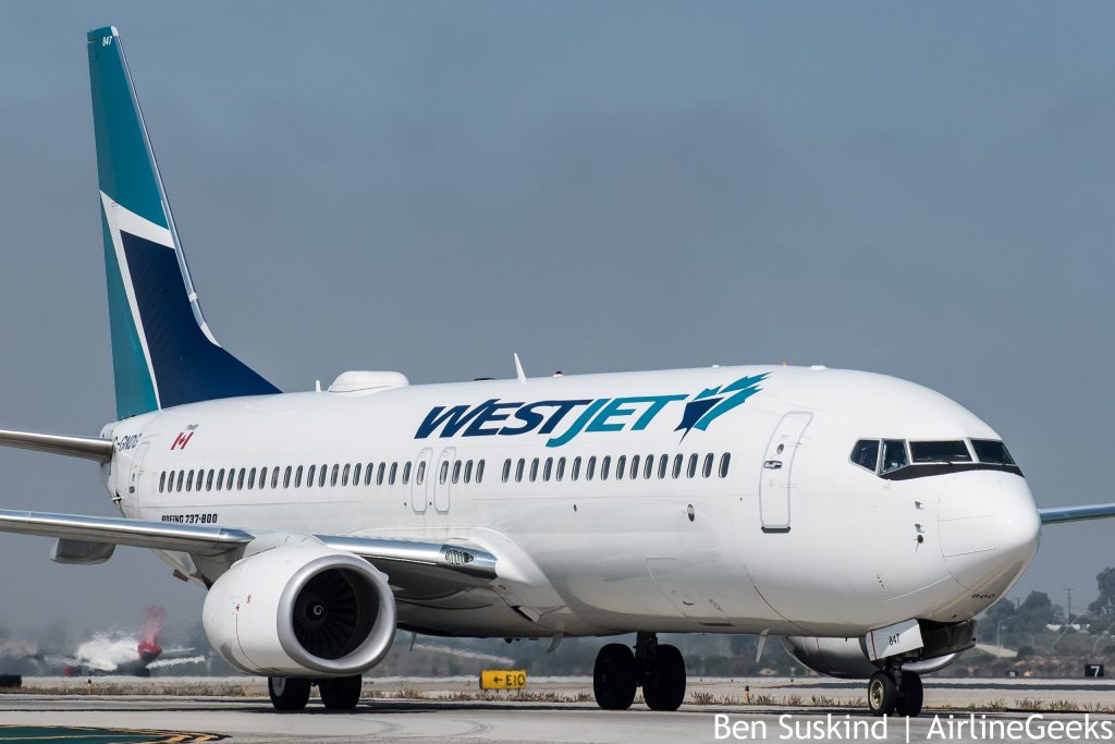 A WestJet 737 at LAX.