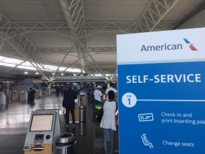 American Airlines JFK Terminal 8 check-in.