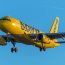 A Spirit Airlines A320 landing in Las Vegas.