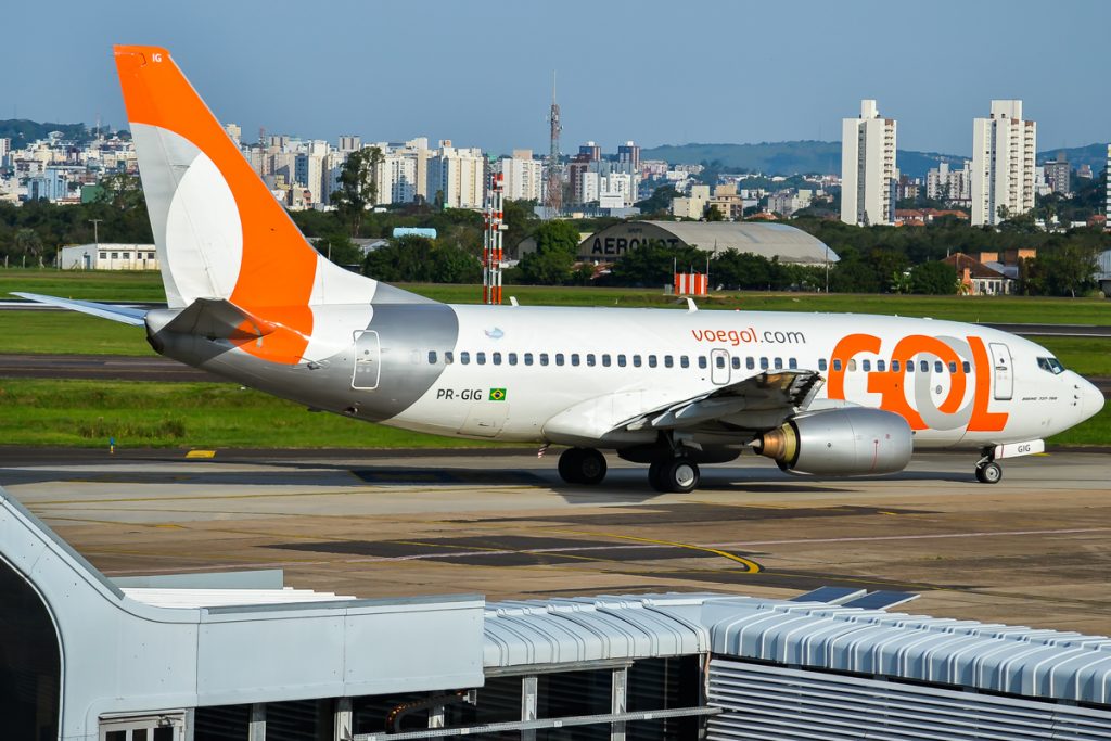 A GOL 737-700 taxies in Porto Alegre, Brazil.