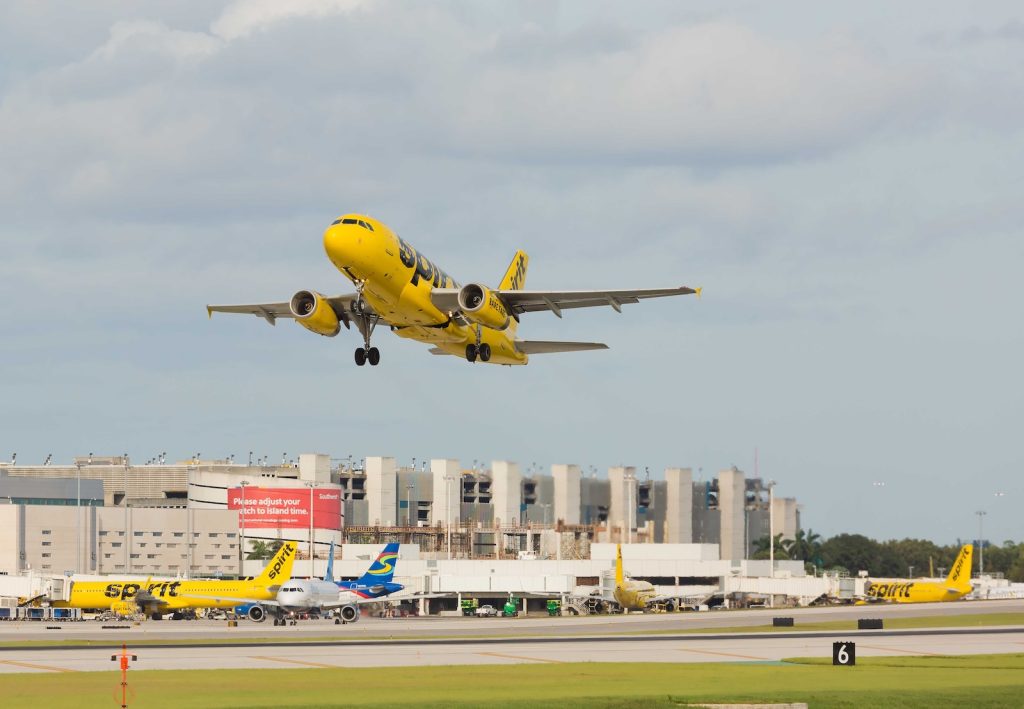 A Spirit Airbus aircraft