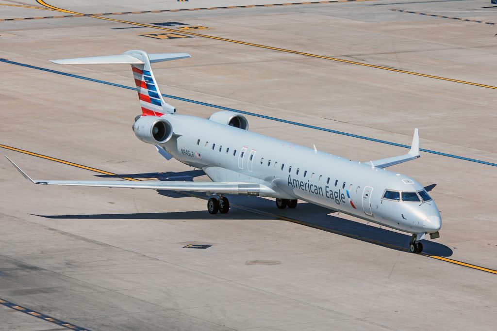 A Mesa-operated American Eagle CRJ-900 aircraft.