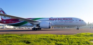A Royal Air Maroc Dreamliner 787-9 at Mohammed V International Airport in Casablanca, Morocco.