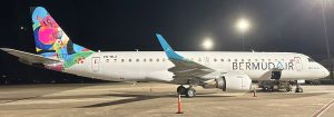 BermudAir's third aircraft, an Embraer E190.