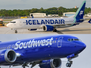 Icelandair and Southwest aircraft