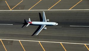 Aircraft on the runway in Charlotte