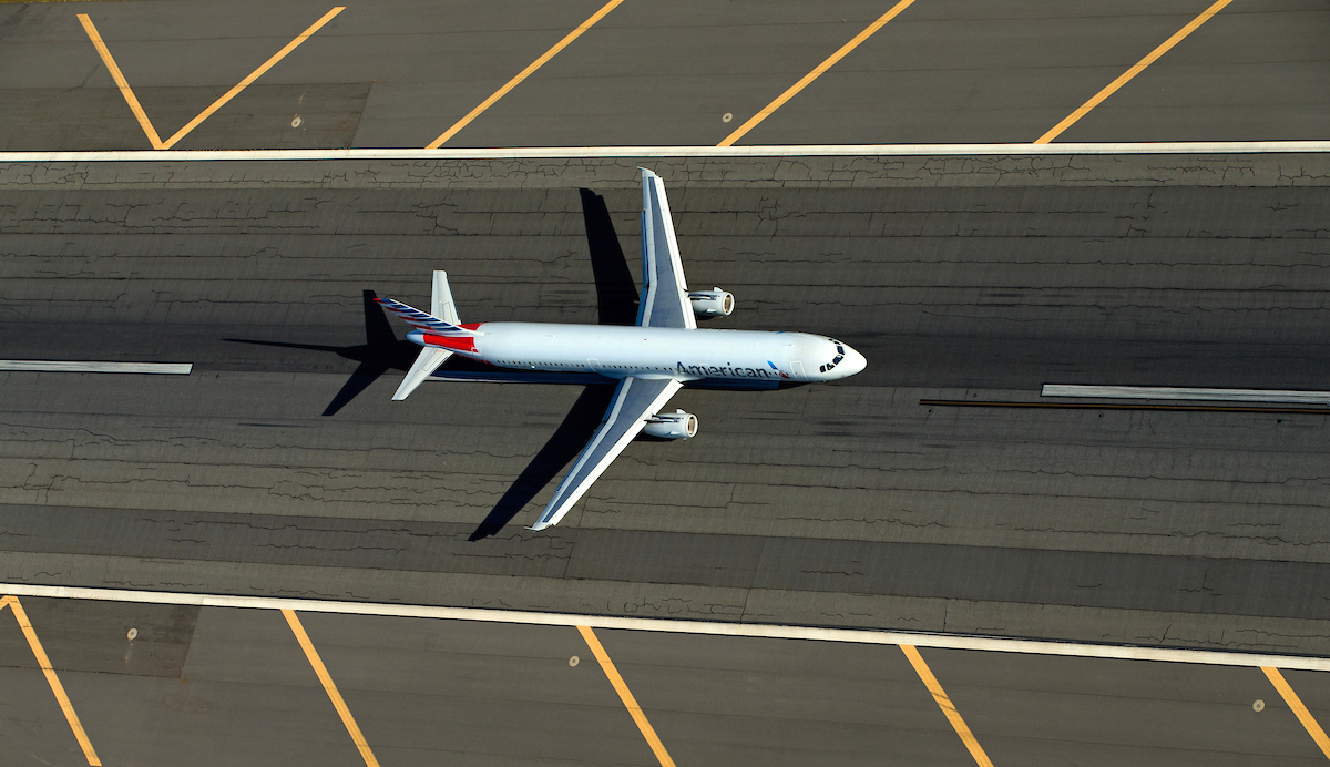 Aircraft on the runway in Charlotte