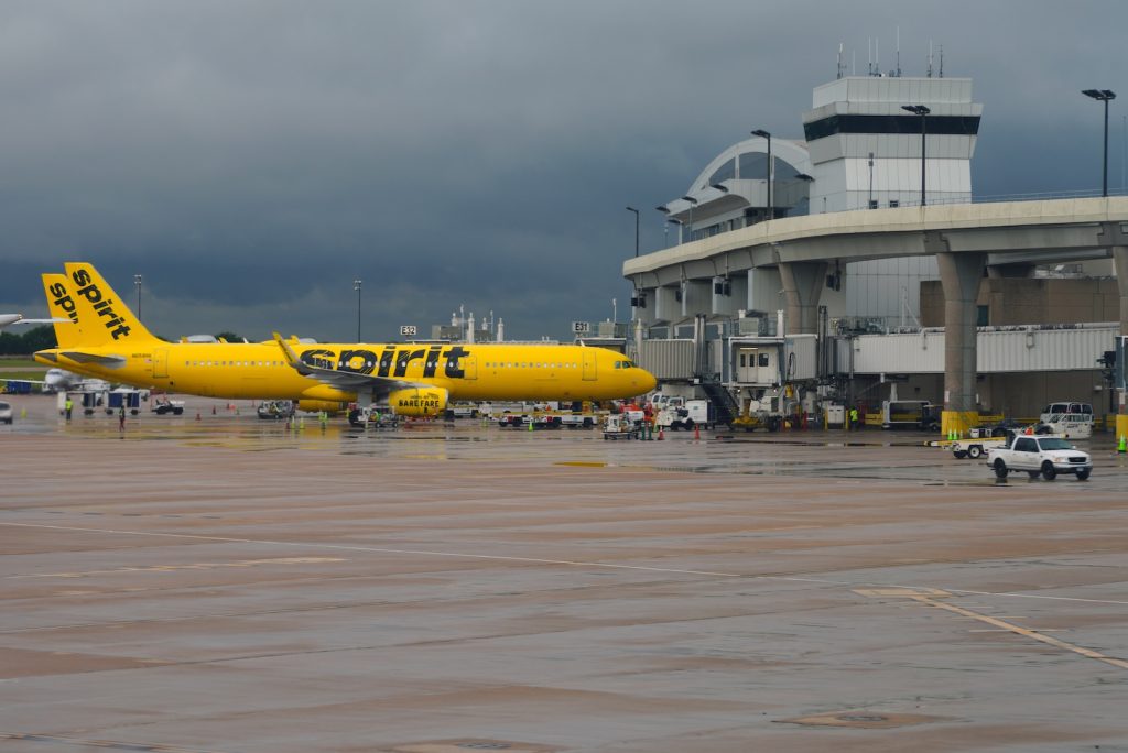Spirit aircraft in Dallas/Fort Worth