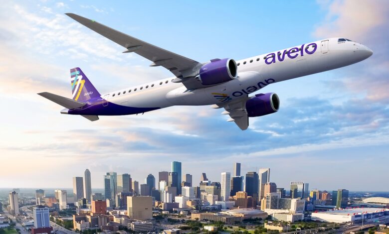 Rendering of Avelo's E195-E2