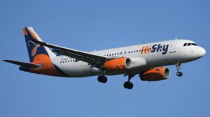 A HiSky Airbus A320 aircraft.