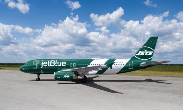 JetBlue's latest New York Jets-inspired livery. (Photo: JetBlue)