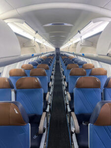 Refreshed interiors on a PSA CRJ-900