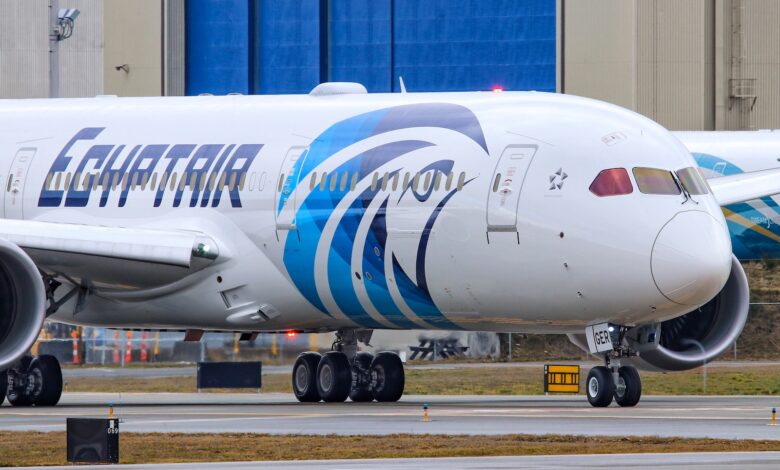 An EgyptAir Boeing 787-9 Dreamliner