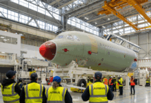 An A320 assembly facility in Toulouse, France.
