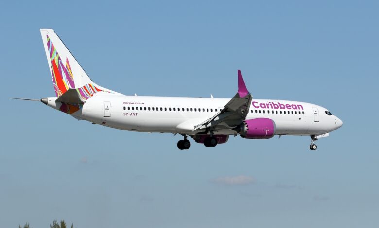 A Caribbean Airlines Boeing 737 MAX