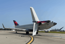 Delta CRJ-900 damaged by an A350