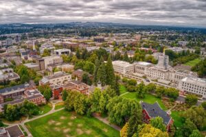 The Oregon State Capitol in Salem.