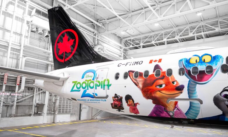 Air Canada Airbus A220-300 with Zootropia 2 livery