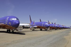 Parked aircraft in Victorville, California.