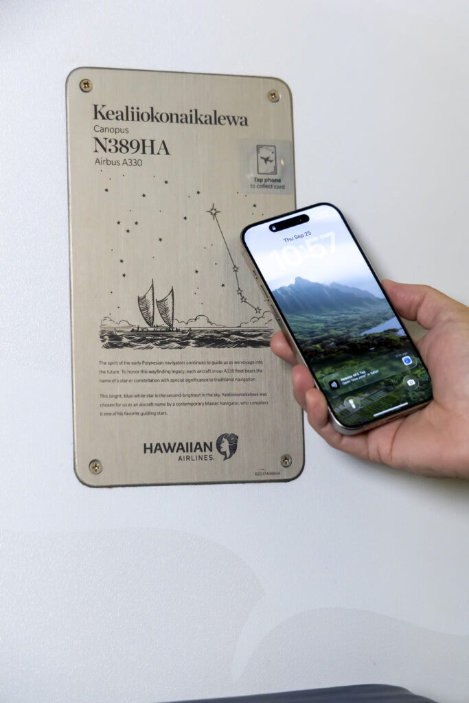 Hawaiian Airlines aircraft name plate