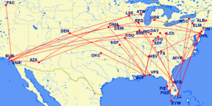 New Allegiant routes as of November 2025