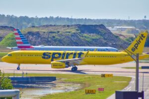 American and Spirit aircraft in Orlando, Florida