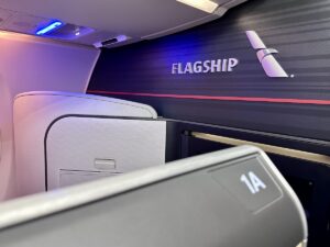 The A321XLR features the carrier's new Flagship Suites