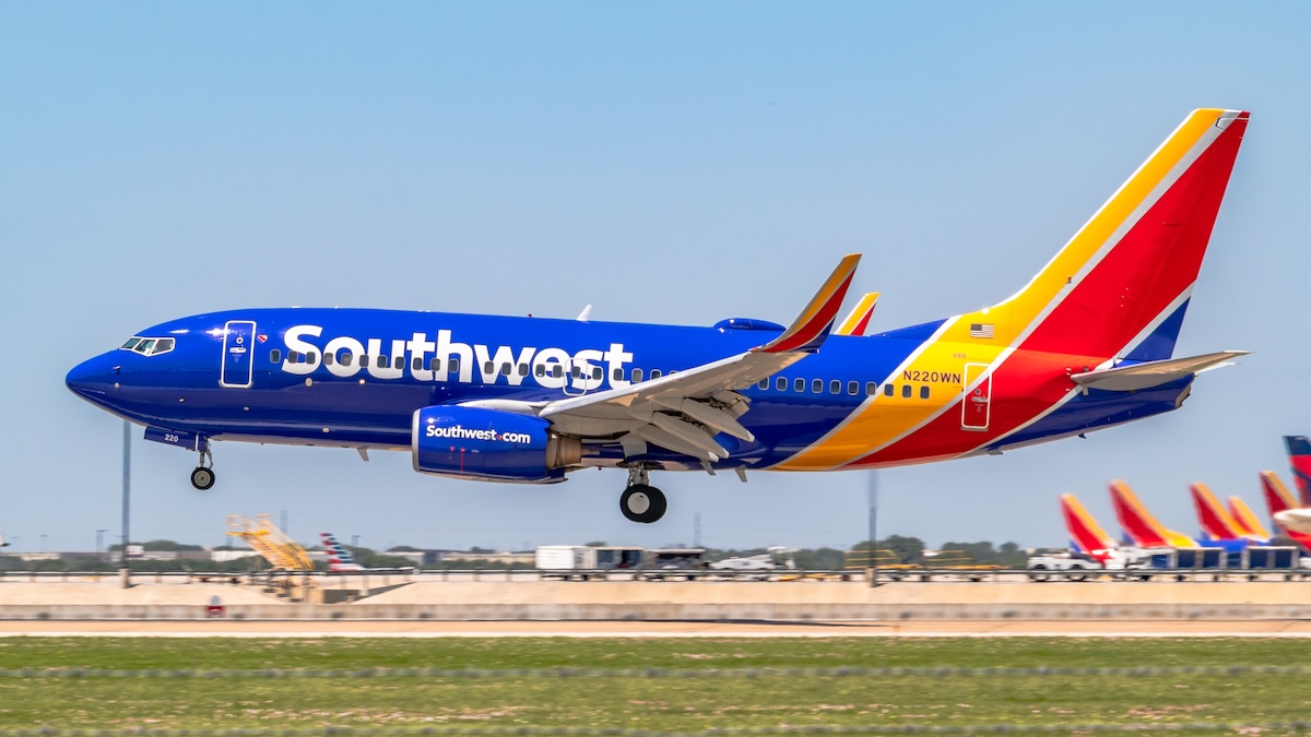 A Southwest 737 in Austin, Texas