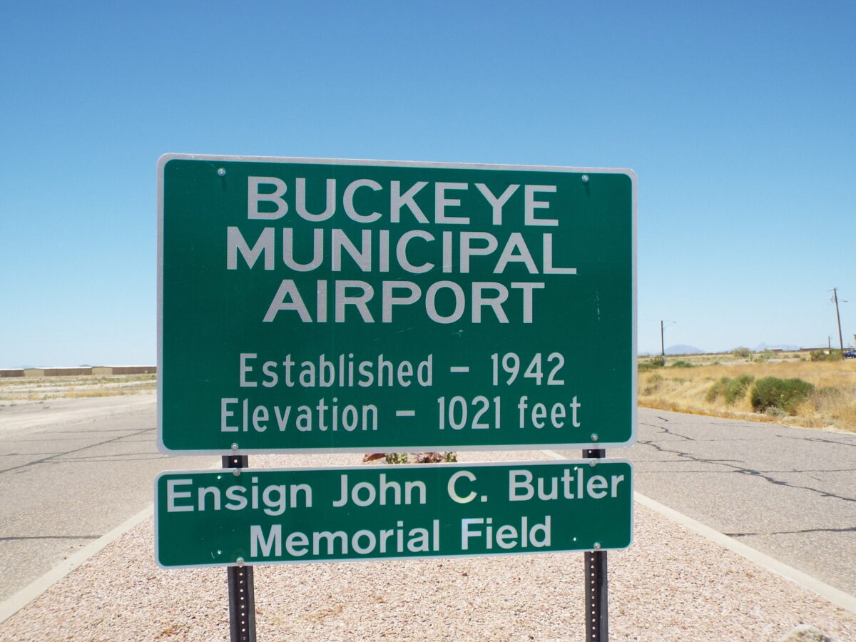 Entrance to the Buckeye Municipal Airport