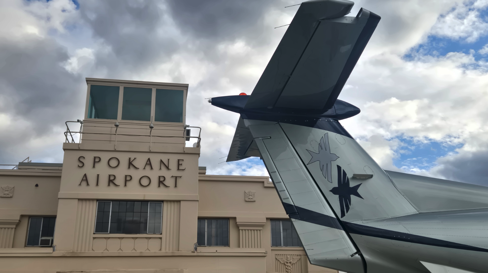 One of SeaPort Airlines' Pilatus PC-12s awaits its next passengers outside Felts Field in Spokane