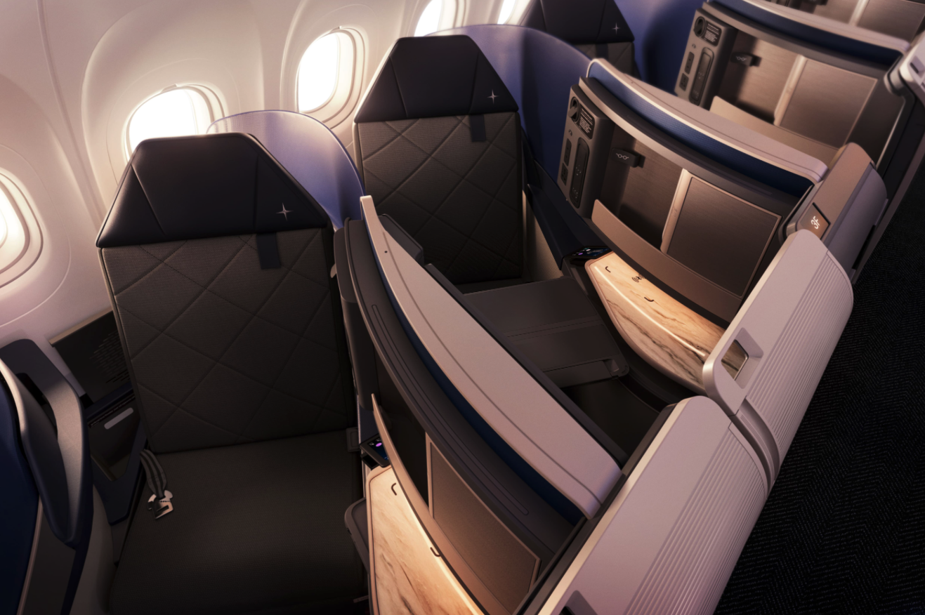 Polaris seating on an A321XLR. (Photo: United Airlines)
