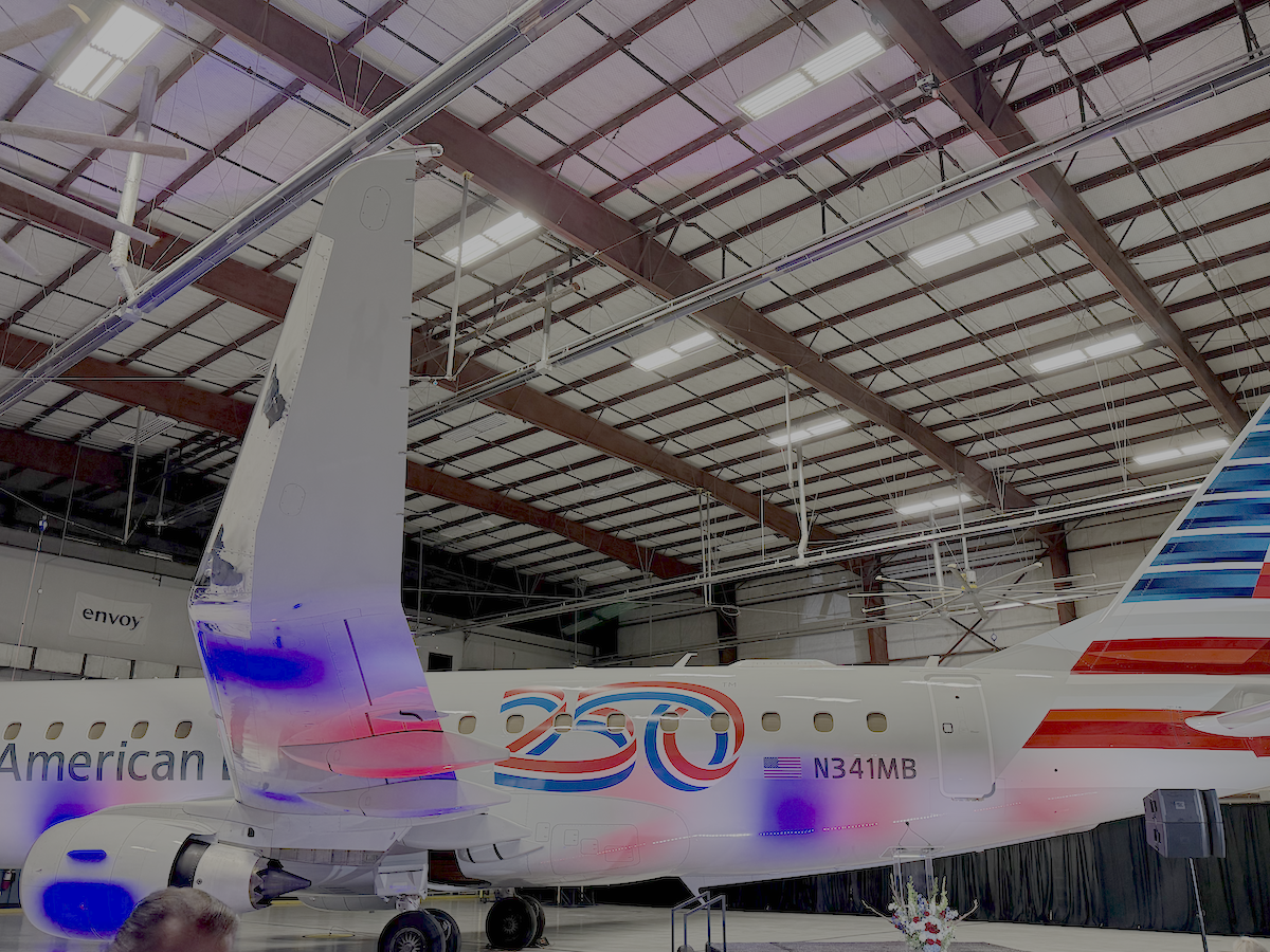 America 250 decal on an Embraer E17
