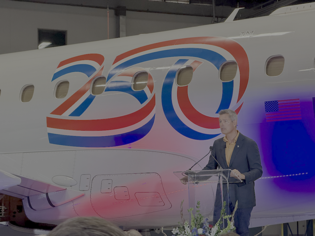 Transportation Secretary Sean Duffy speaks at unveiling event